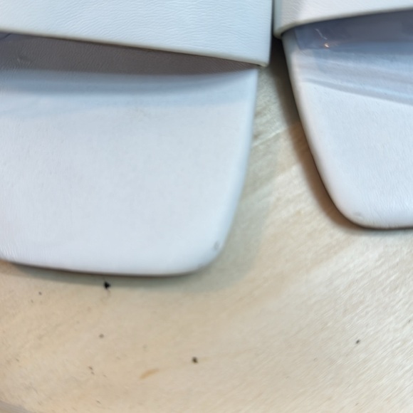 White ASOS Square Toe Ankle Strap Block Heel Sandals Size 7 - Picture 7 of 9